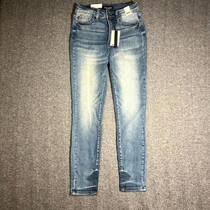 Judy Blue Jeans Women's 5/27 Blue Skinny Fit High Waist Light Wash Mom Preppy